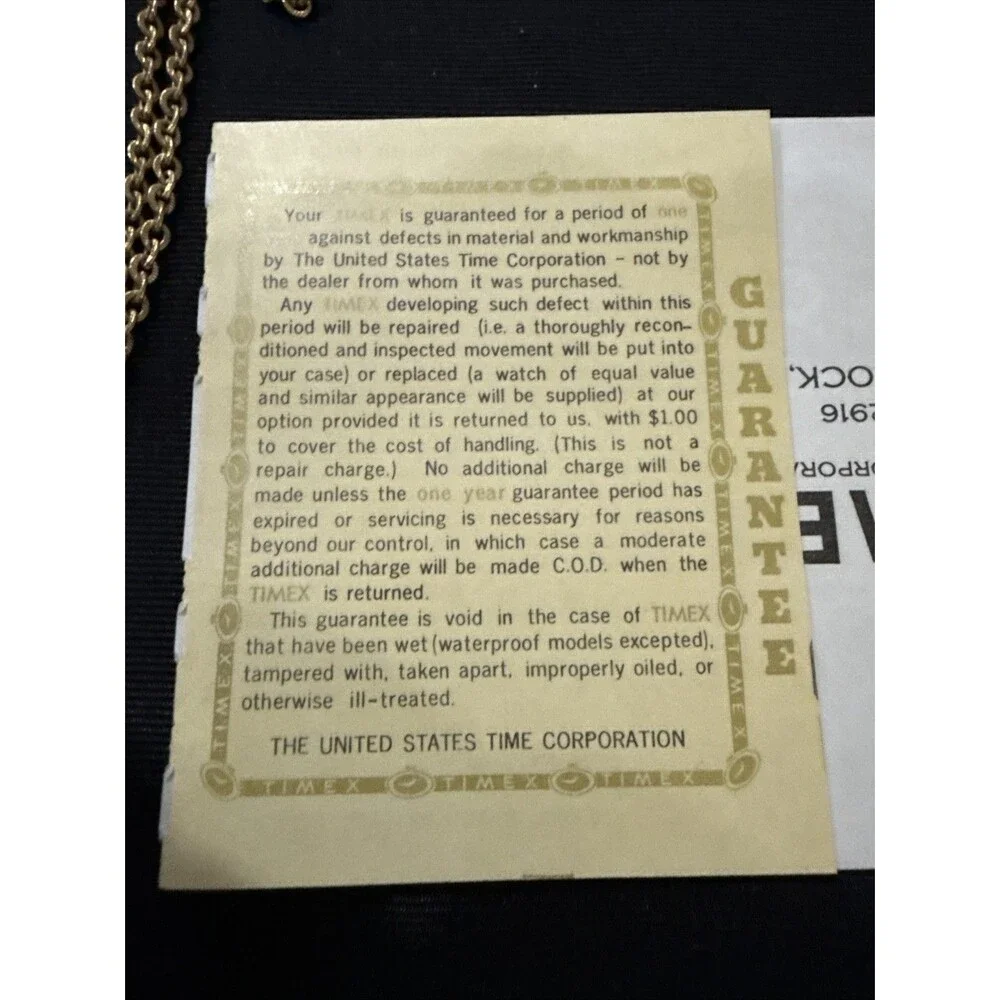Vtg Timex Cavatina Pendant Necklace Watch Women’s Gold Tone Manual W/Chain & Box